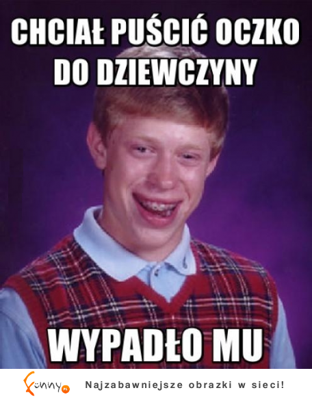 Chciał puścić oczko do dziewczyny