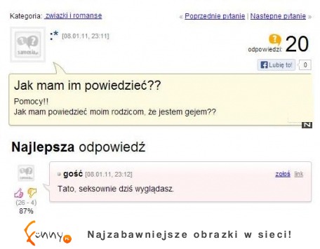 Nie wie jak powiedzieć rodzicom że jest gejem! ZOBACZ co mu doradzili na forum  :-))