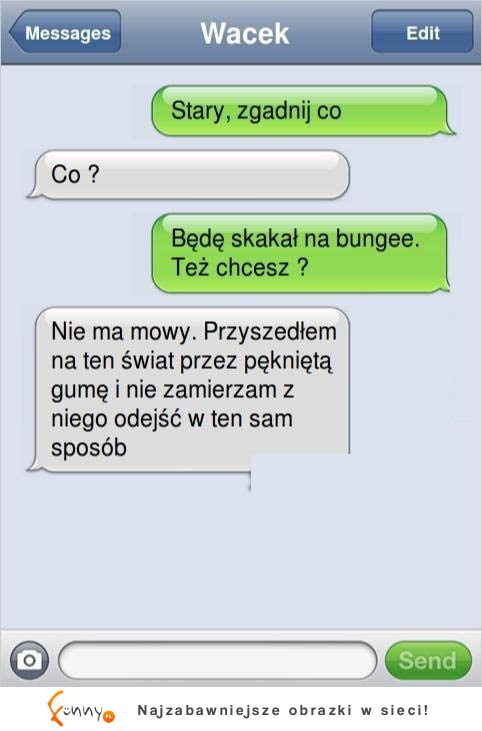 Kolega proponuje drugiemu skok na bungee! ZOBACZ co on na to