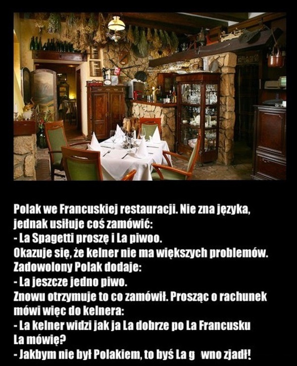 Polak we francuskiej restauracji