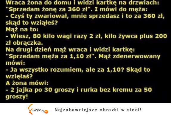 Wraca żona do domu! Dobra riposta  :D