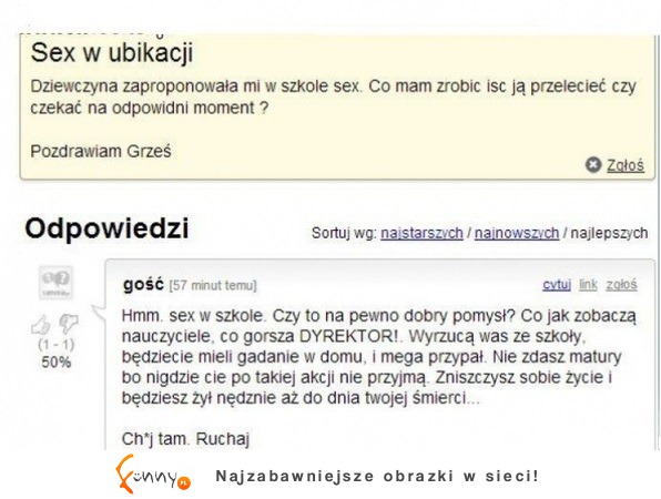 Dziewczyna zaproponowała mu w szkole SEX, zapytał co ma zrobić, aby ją przelecieć... :D