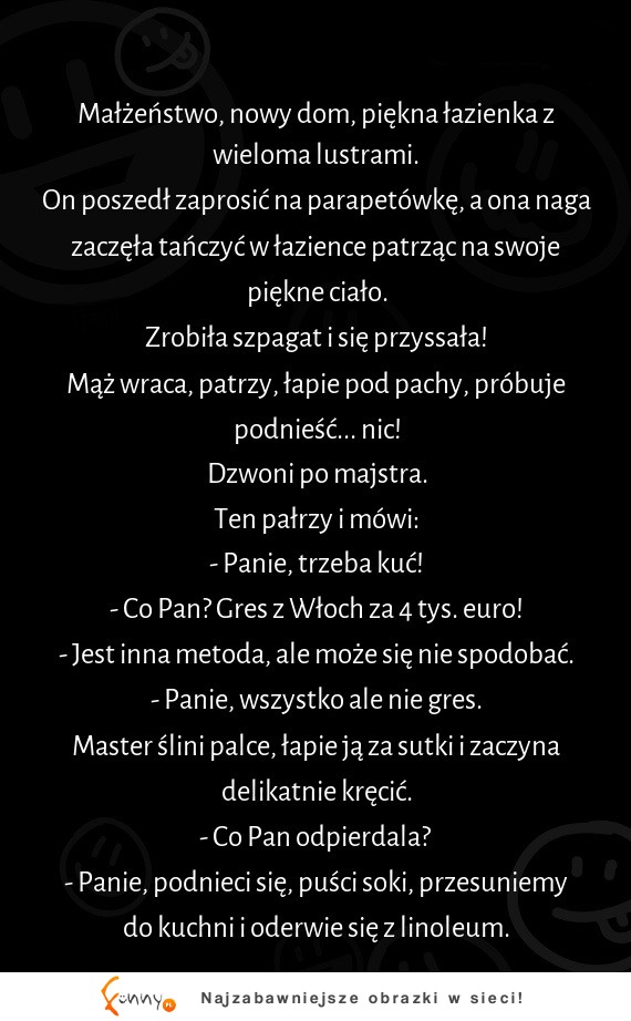 Na co gotowy jest facet, byle tylko nie kłuć nowego gresu :D zobacz co się wydarzyło!