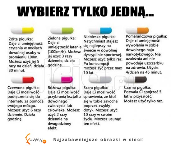 Którą pigułkę byś wybrał?