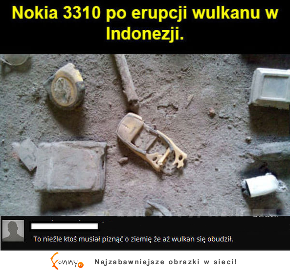 Nokia 3310 po erupcji wulkanu