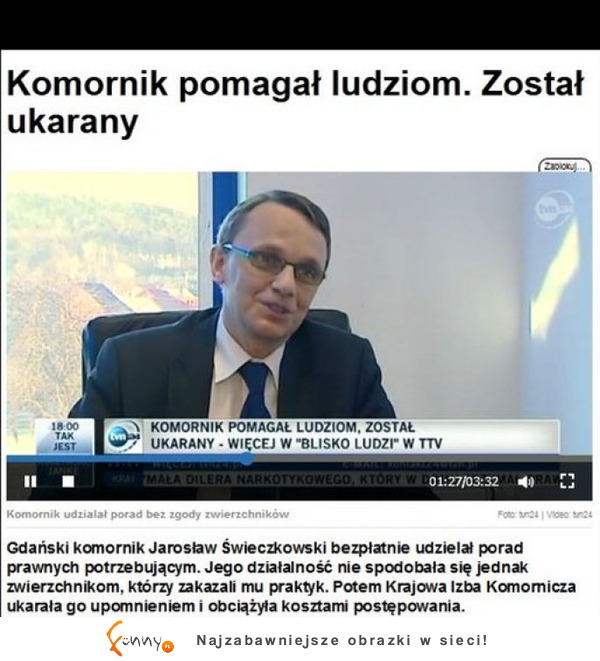 Pomagał ludziom więc został ukarany! Chore państwo tuska...