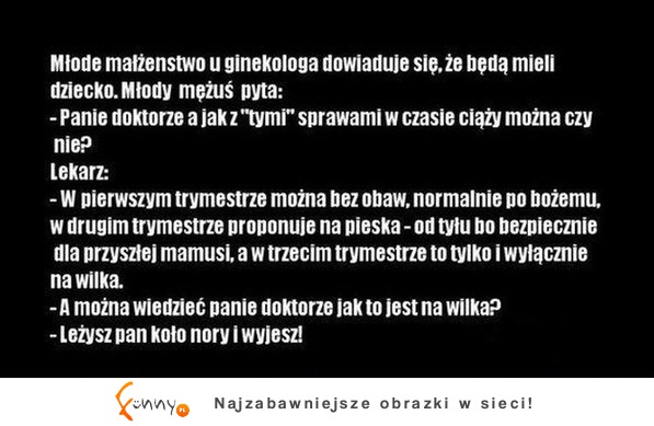 Młode małżeństwo i pozycja na wilka, hahaha