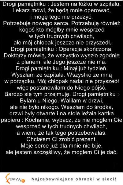 Co napisała dziewczyna w swoim pamiętniku? Wzruszające!