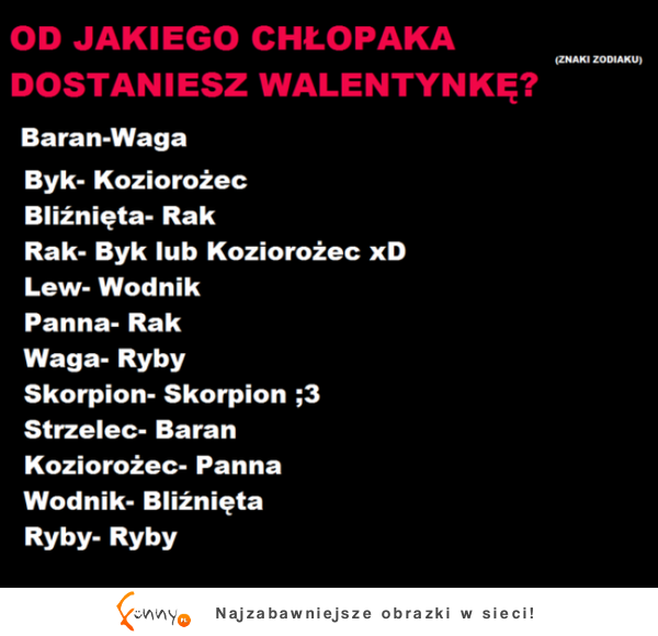 Od jakiego chłopaka dostaniesz walentynkę? :)