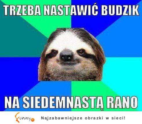 Trzeba nastawić budzik :D