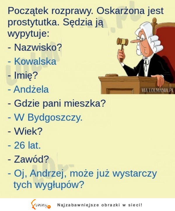 Sędzia wypytuje PROSTYTUTKĘ. A nagle ona... SZOK! Haha