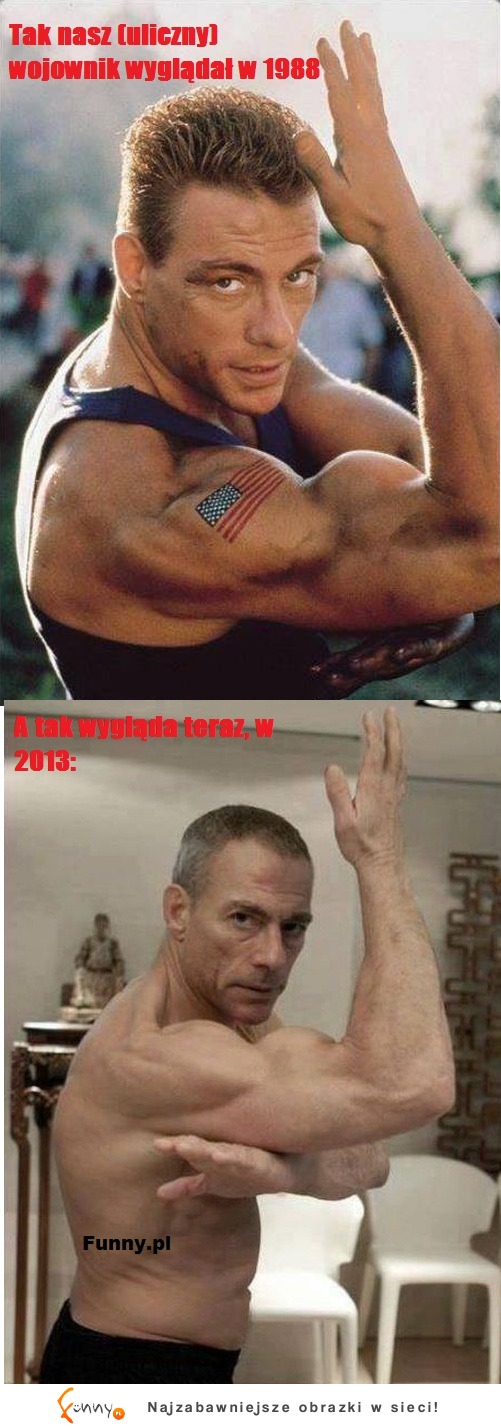 Jean-Claude Van Damme 1988 vs 2013! MASAKRA jak wygląda! :)