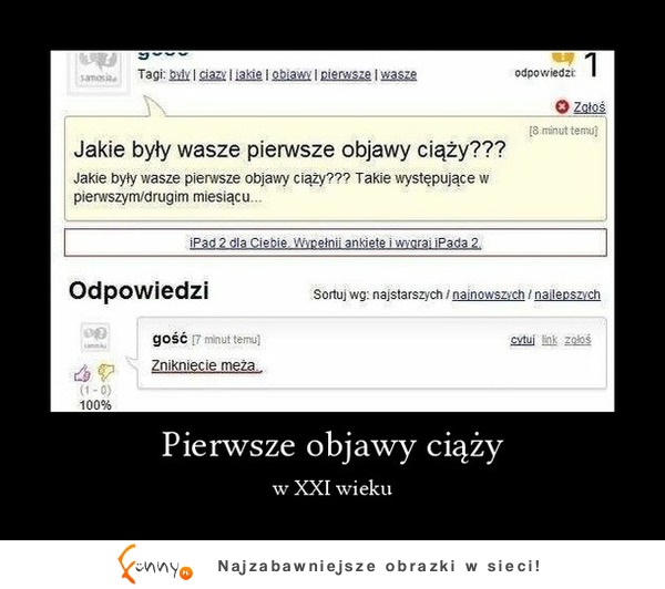 Jak były wasze pierwsze objawy ciąży? ZOBACZ co jej napisali na forum! HAHA :D