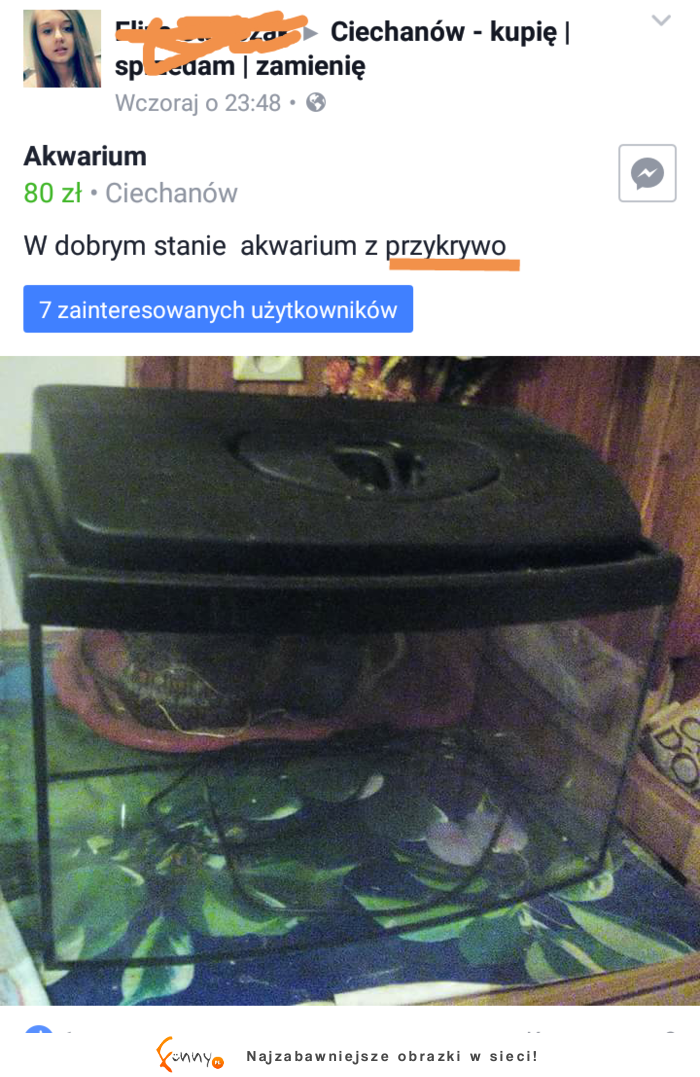 Akwarium z przykrywo