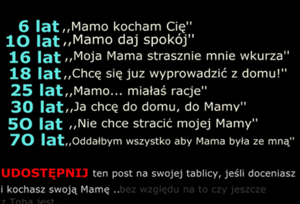 Smutne, ale prawdziwe! Relacje z MAMĄ w różnym wieku :D