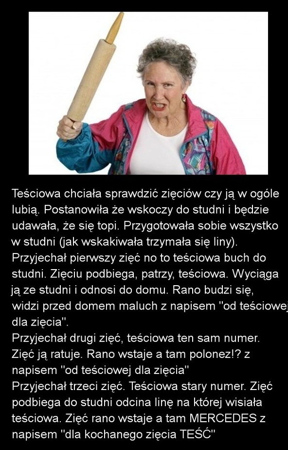 Teściowa chciała sprawdzić zięciów..