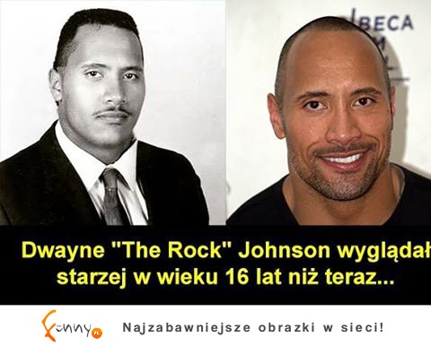 Dwayne The Rock Johnson wyglądał starzej w wieku 16 lat niż teraz :D