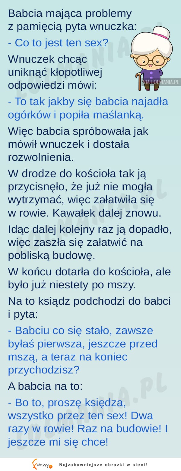 Babcia zapomniała co to jest SEX, wnuczek jej wytłumaczył i... SZOK!