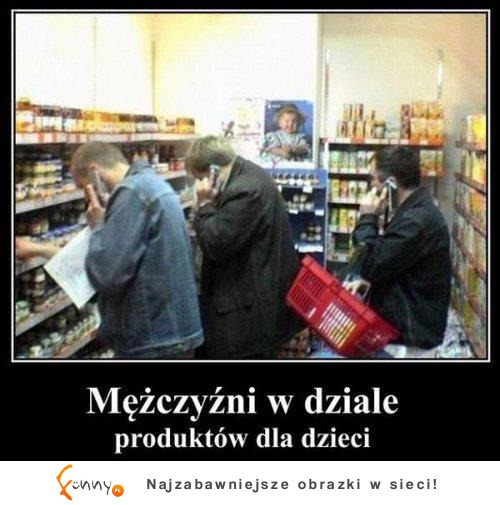 Mężczyźni w dziale produktów dla dzieci