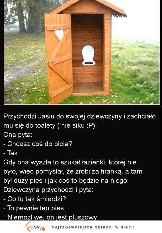 Przychodzi Jasiu do swojej dziewczyny i zachciało mu się do toalety... hahah mocne!