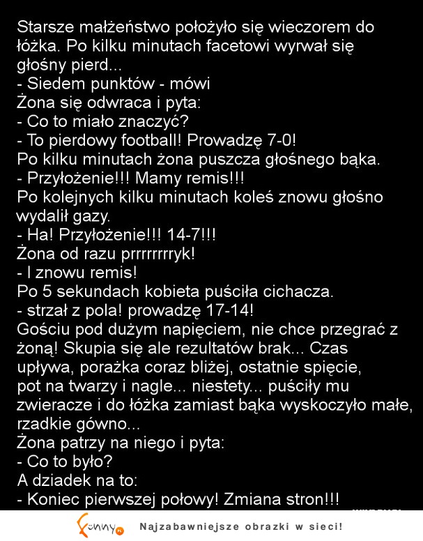 Starsze małżeństwo położyło się do łóżka... :D