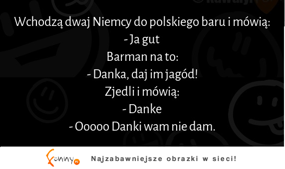 Wchodzą dwaj Niemcy do polskiego baru :D