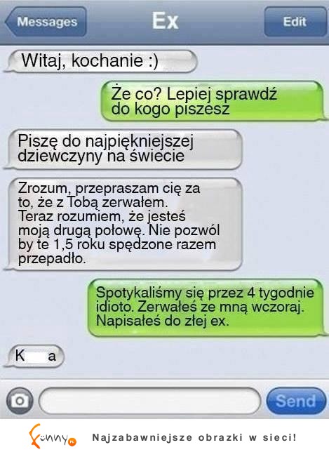 ZALICZYŁ wielką WPADKĘ! Chciał wrócić do byłej ale napisał do......... Mocne!