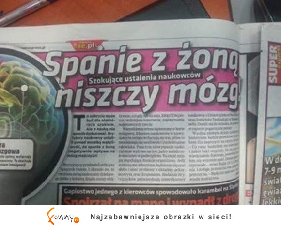 spanie z żoną niszczy życie!