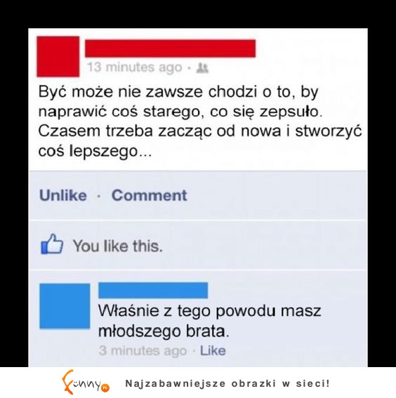 Kiedy twój młodszy brat jest mistrzem ciętej riposty XD