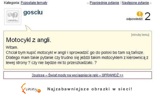 Ma problem! Chce kupić motor z Anglii, ale nie wie czy... :D Jak myślisz?