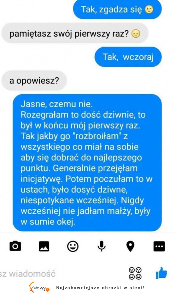 Chciał wiedzieć wszystko ze szczegółami! Zobacz jak mu to opisała!