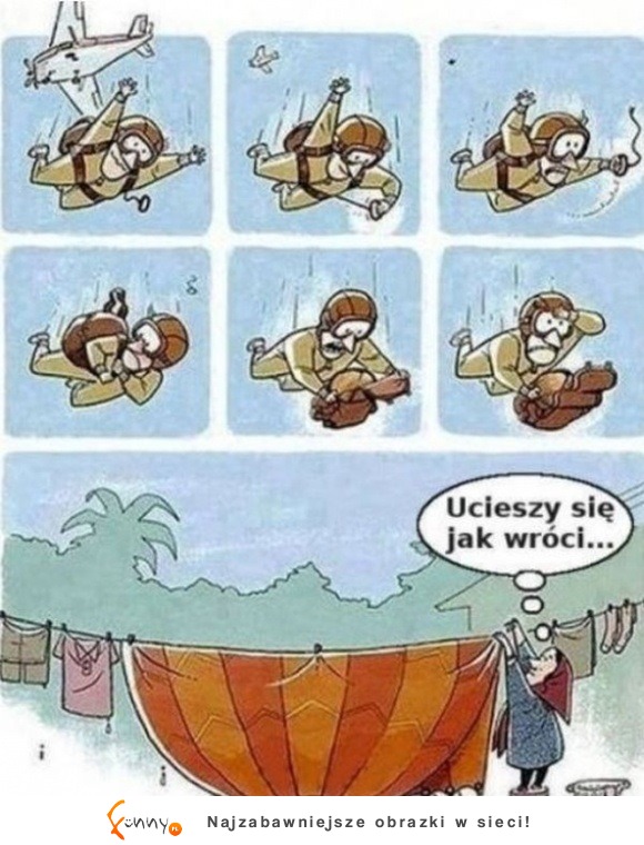nie otworzył mu się spadochron!! zamiast tego... zobacz gdzie on jest XD