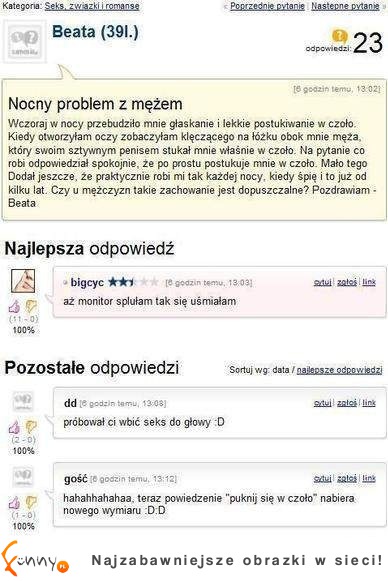 Problem z mężem. Podczas gdy ona śpi, od od paru lat regularnie :D