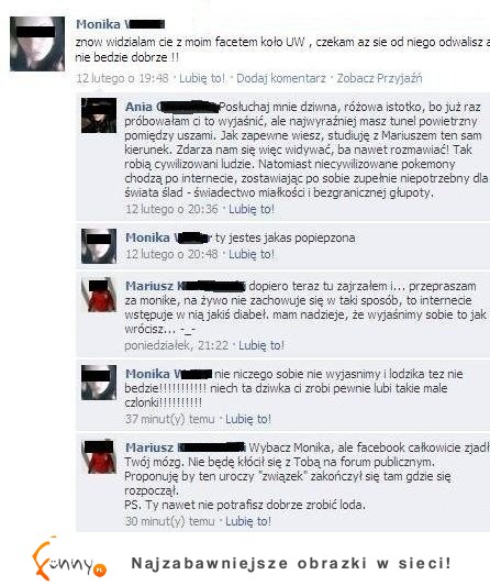 Zazdrosna dziewczyna na facebooku! Zerwali przez jej wpis. Zobacz co napisała! :D