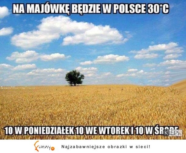 Na majówke 30 stopni!