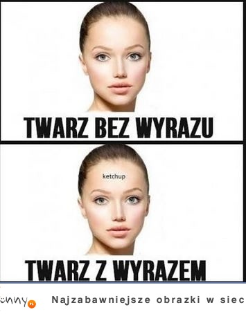 twarz z wyrazem i bez