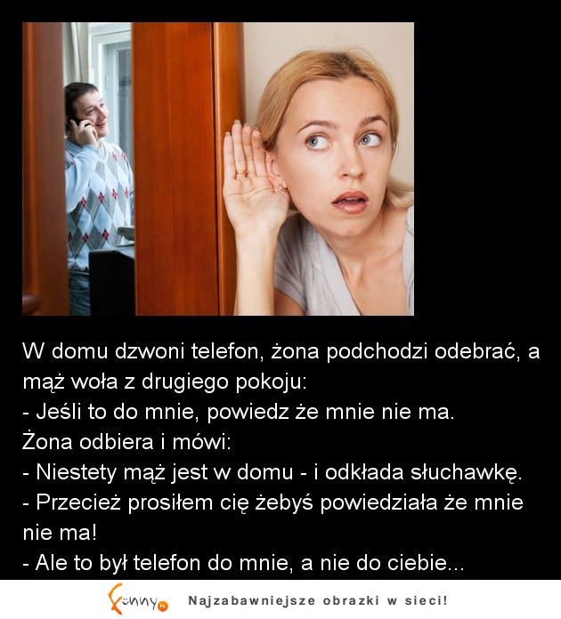 W domu dzwoni telefon, żona podchodzi odebrać, zobacz reakcję męża! DOBRE :D