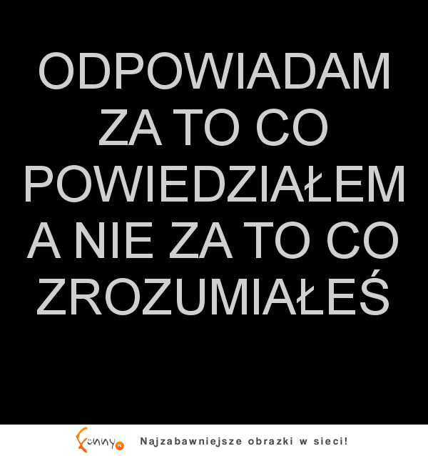 Odpowiadam za to co powiedziałem, a nie za to ...