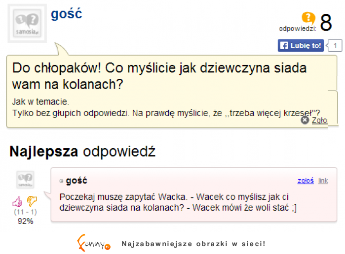 Takiej odpowiedzi się nie spodziewała! :)