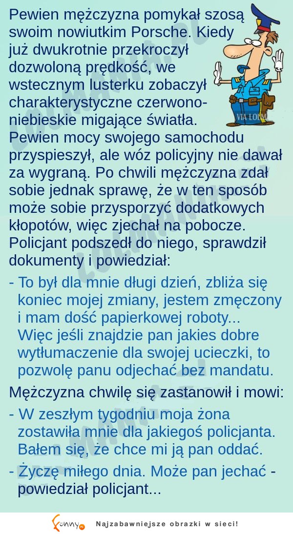 Facet zasuwał swoim Porshe po autostradzie i zaczyna go gonić policja. Finał akcji jest NAJLEPSZY XD