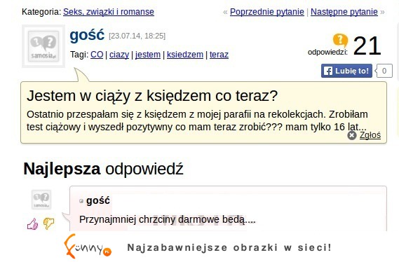 Jestem w ciąży z księdzem! Co robić? :D