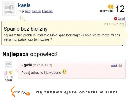 Spanie bez bielizny :D