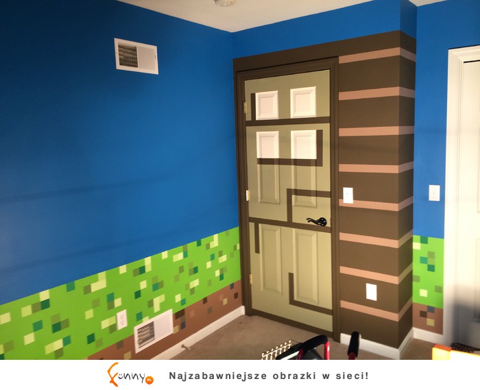 Matka zaprojektowa swojemu synowi pokój w stylu MINECRAFT, wow!