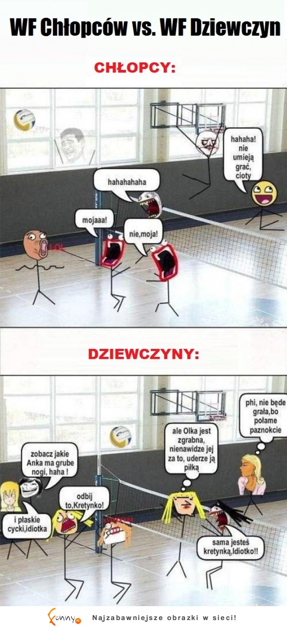 Na naszym WFie leciały jeszcze niecenzuralne słowa i wyzwiska od trenera :D