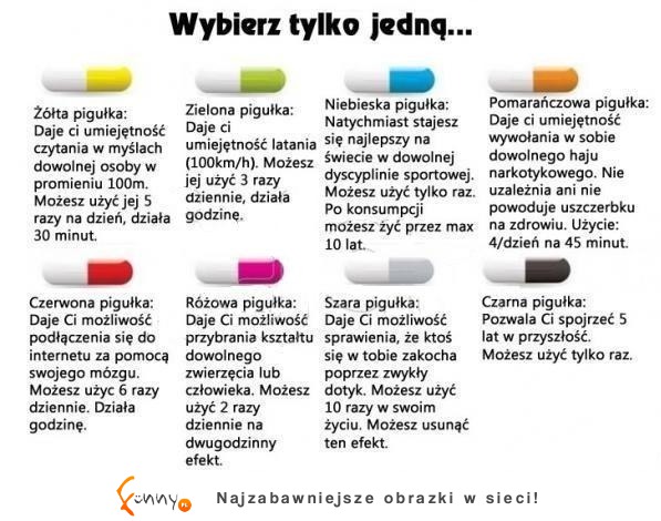 A Ty którą pigułkę byś wybrał? :)