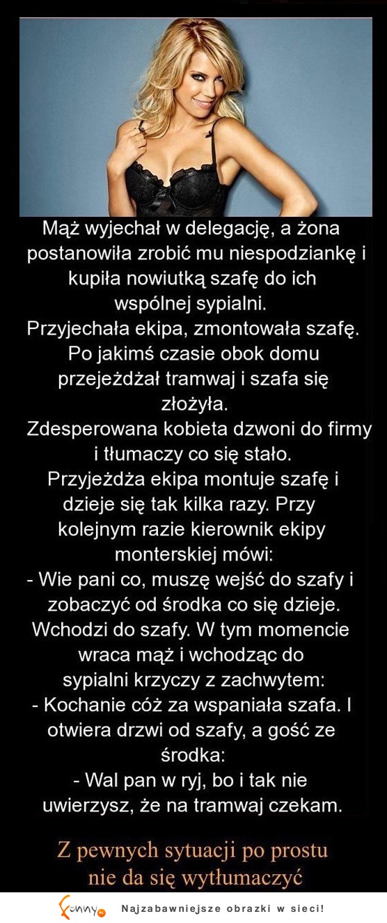 Mąż wyjechał w delegację, a żona postanowiła zrobić mu niespodziankę... HAHA MOCNY KAWAŁ