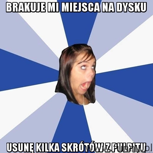 brakuje miejsca na dysku