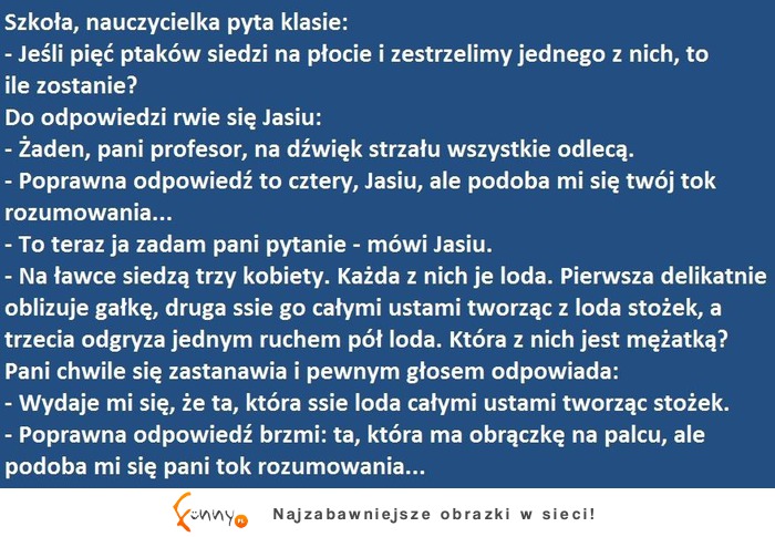 Szkoła, nauczycielka zadała ciekawe pytanie klasie :D