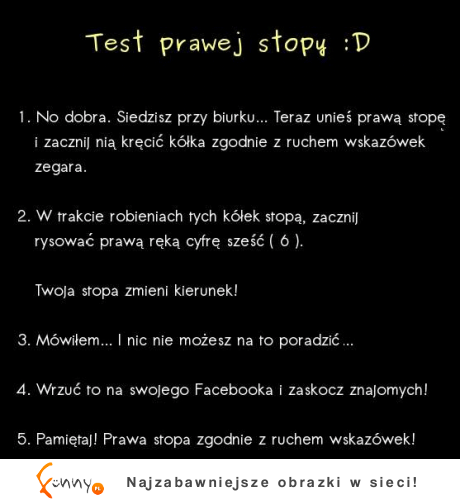 Test prawej stopy