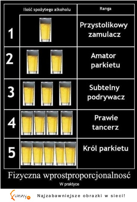 Ilość spożytego alkoholu. ZOBACZ jaka RANGA pasuje do ciebie! :D